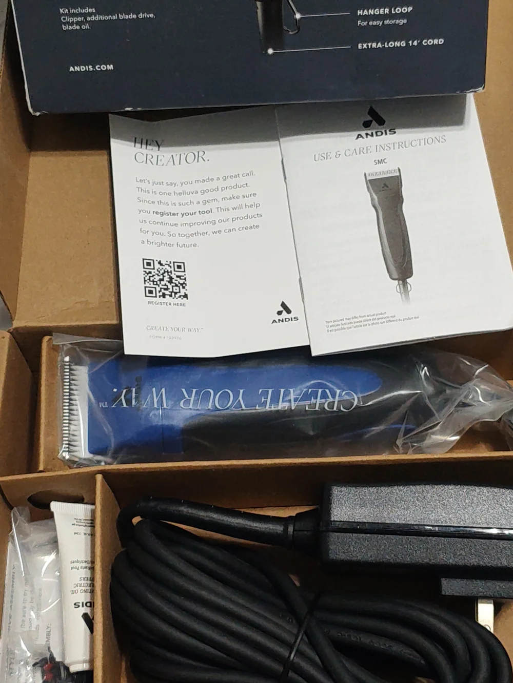 Andis 68520 Excel Professional 5-Speed Detachable Blade Clipper Kit - Animal/Dog